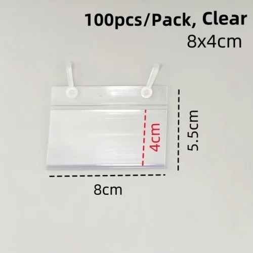 Przezroczysty 8x4cm 100pcs