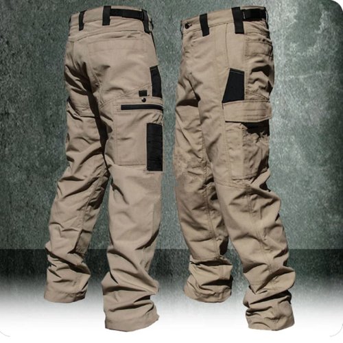 Afbeelding van Slijtvaste werkbroek Man Rechte cargobroek met meerdere zakken Outdoor jogging tactische broek Lente herfst casual broek