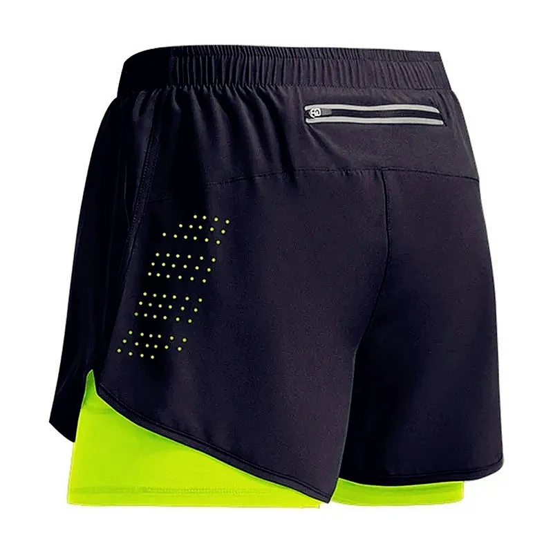 Imagen de Pantalones Cortos Deportivos para Hombre 2 en 1 con Tecnología de Secado Rápido, Ideales para Gimnasio, Playa y Running – Doble Capa, Transpirables y Resistentes al Desgaste