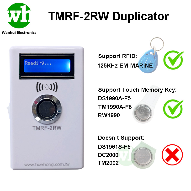 Immagine di TMRF-2RW TM Programmatore iButton DS1990A Cloner Copiatrice DS1990A Duplicatore RFID 125khz пе Kerkukanhely iyoый Registratore RW1990 T5577 Chiave