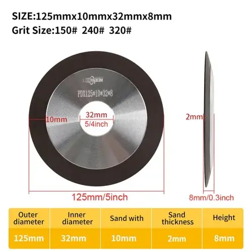 Image de Disque de Meulage Diamant 125/150mm - Affûtage Précis pour Outils Carbure