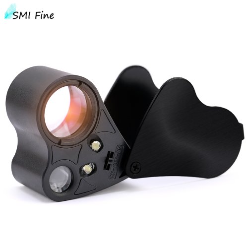Imagen de SMI 30X 60X Lupa de ojo de joyero iluminada, lupa de joyería plegable con luz LED brillante para gemas, joyas, monedas