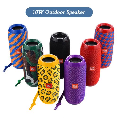 Immagine di Altoparlante Bluetooth Portatile TG117 con Woofer Potente, Connessione Wireless, Ricevitore FM, Lettore USB/TF e Funzione Chiamata Gratuita per Telefono, Tablet e TV