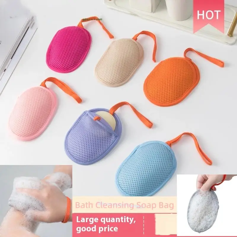 Image de Sac à Savon Exfoliant Double Face avec Lanière - Nettoyage Douche Effortless