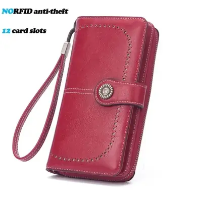 Image de Portefeuille Femme en Cuir RFID Antivol - Élégant & Pratique