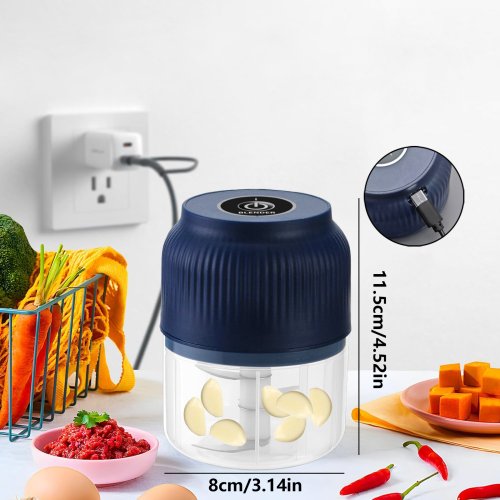 Zdjęcie Elektryczny mini rozdrabniacz do czosnku 250 ml, USB, maszynka do mielenia mięsa, narzędzie kuchenne...