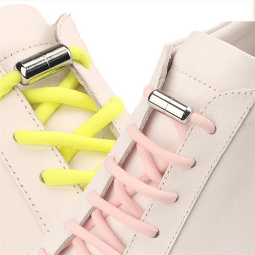 Image of No-Tie Elastic Shoelaces with Metal Lock System for Kids and Adults – Quick, Secure, and Easy-to-Use Sneaker Laces