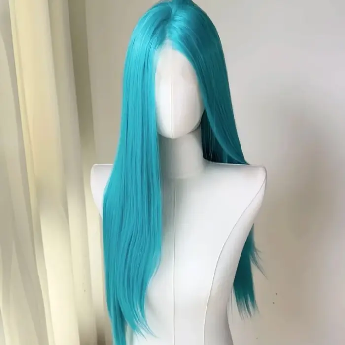 Image de Perruque Rose Clair Lace Front 26 Pouces - Style Cosplay