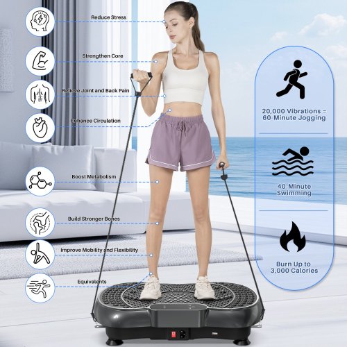 Imagen de Placa Vibratoria 99 Niveles: Entrenamiento Total en Casa