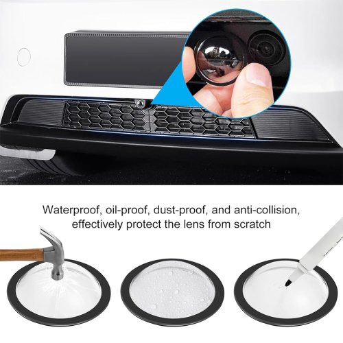 Immagine di Kit di Coperture Protettive per PC per Protezione Obiettivo per Tesla Cybertruck, Modello Y, Juniper 2025 - Custodia Protettiva per Copriobiettivo della Fotocamera con Paraurti Anteriore