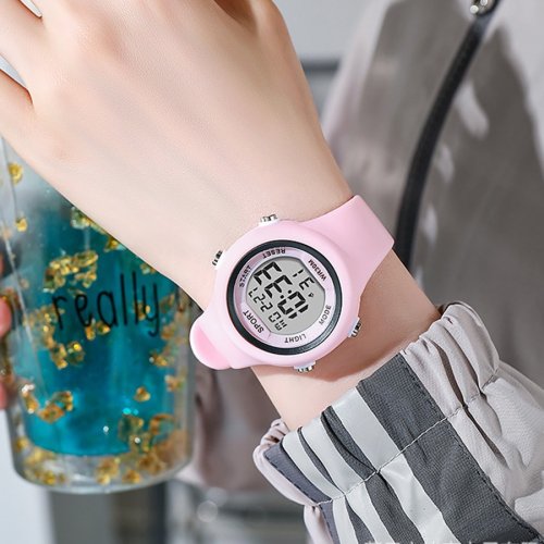 Immagine di Orologio Multifunzione per Bambini, Orologio da Polso Elettronico con Sveglia e Luci LED, Stile Sportivo e College per Ragazzi e Ragazze