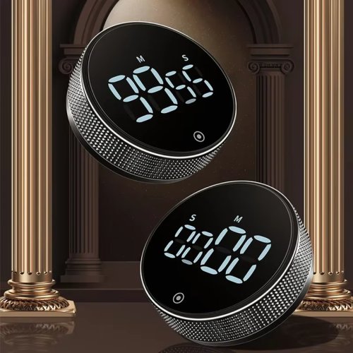 Afbeelding van Magnetische Digitale Kookwekker met Handmatige Countdown – Mechanische Timer voor Keuken, Douches, Studie en Sport