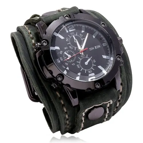 Image de Montre Homme Luxe Cuir Véritable - Style Punk 2024