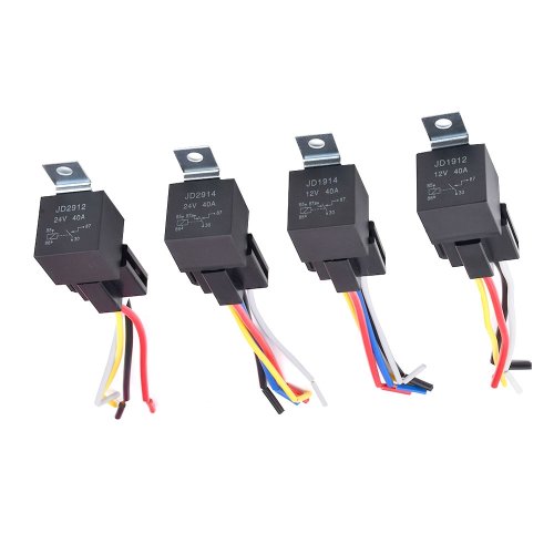 Imagen de Relé Automotriz Impermeable 12V/24V - 40A con Conectores de Cobre
