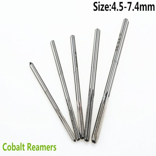 Image of Precision H8 Machine Reamer Set – 4mm, 5mm, 7mm Straight Shank Cobalt M35 High-Speed Steel Reamers for Metalworking and Drilling Applications