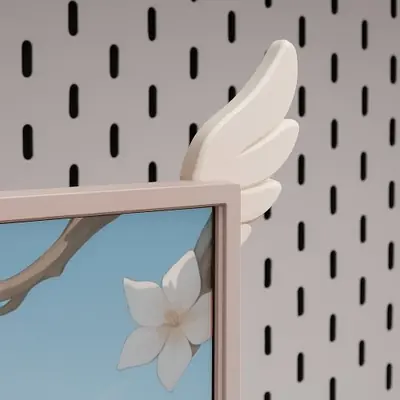 Image de Ailes Roses 3D - Déco Mignonne pour Écran de Jeux