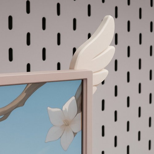Afbeelding van Roze Vleugels Decoratie – Creatief 3D Gedrukt Ornament