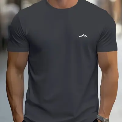 Image de T-Shirt Homme Imprimé Montagne - 100% Coton