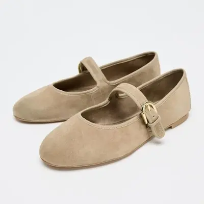 Image de Ballerines Élégantes en Daim - Confort & Style Féminin