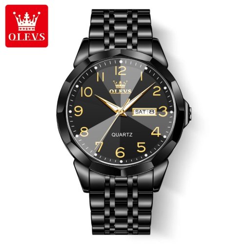 Afbeelding van OLEVS origineel luxe merkhorloge voor heren waterdicht zilver roestvrij staal klassiek casual quartz horloge datum week man cadeau