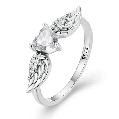 Image de Bague Ange Aile en Argent Sterling - Cadeau Éternel