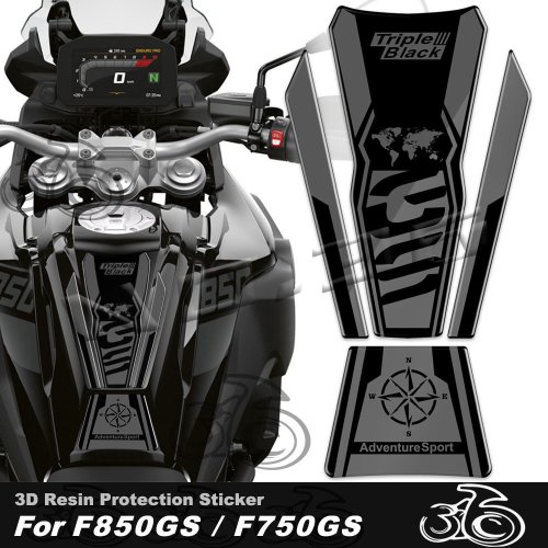 Image of 3D Resin Motorcycle Fuel Tank Protection Pad Sticker for BMW F850GS, F750GS, F800GS (2020-2024) – Waterproof & Durable Decal Accessory