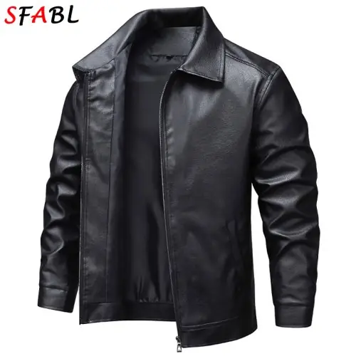 Image de Veste en Cuir Moto Homme - Style Classique & Protection Hiver