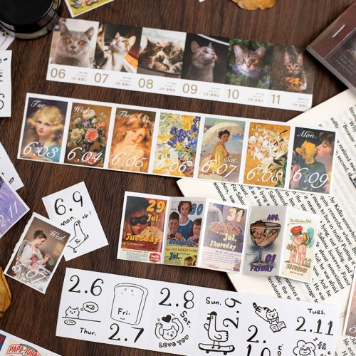 Image of 2026 Retro Mini Calendar Book with 365 Tear-Off Sticky Pages – Creative Journal & Planner Accessory for Scrapbooking, DIY Projects, and Daily Organization
