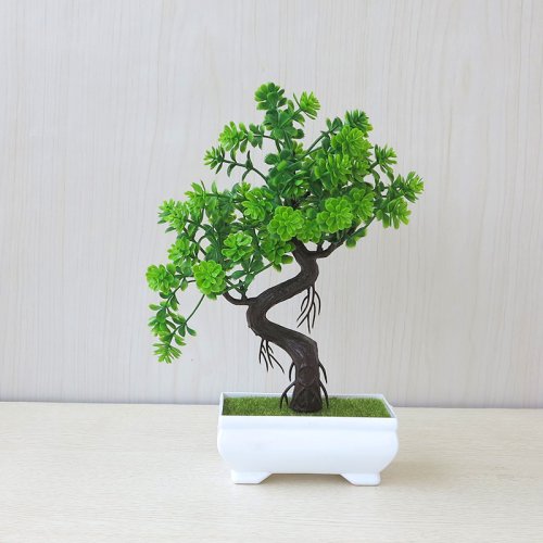Zdjęcie Sztuczne Plastikowe Rośliny Bonsai Małe Drzewo Doniczka Doniczkowy Kwiat Ogród Fałszywa Roślina Aranżacja Ozdoby Pokój Domowy Wystrój Stołu