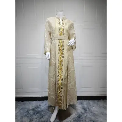 Image de Abaya Eid 2024 - Robe de Soirée Musulmane avec Robe Intérieure