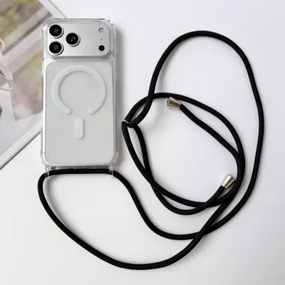 Image de Étui Magnétique Transparent avec Bandoulière pour iPhone