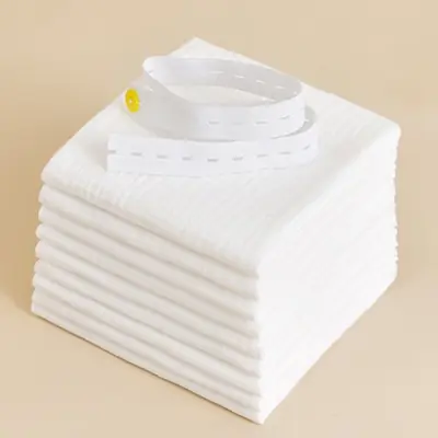 Image de Couches en gaze de coton pour bébé - 8 pièces lavables