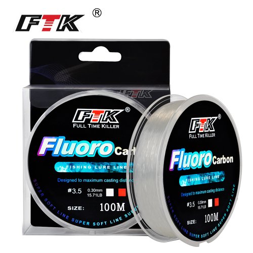 Image of FTK 100M 4-13lb Fluorocarbon Fishing Line with Carbon Fiber Leader – Super Soft, Invisible, High-Strength Fly Fishing Line for Freshwater and Saltwater Angling