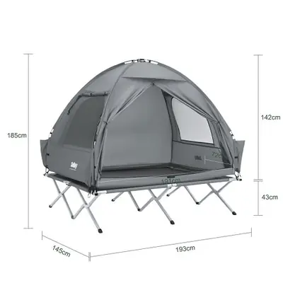 Image de Tente de Camping 3 en 1 pour 2 Personnes - Vert Pratique