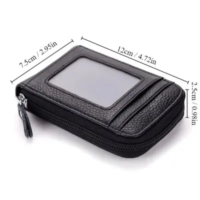 Image de Mini Porte-Cartes Élégant avec Fermeture Éclair - Style Coréen