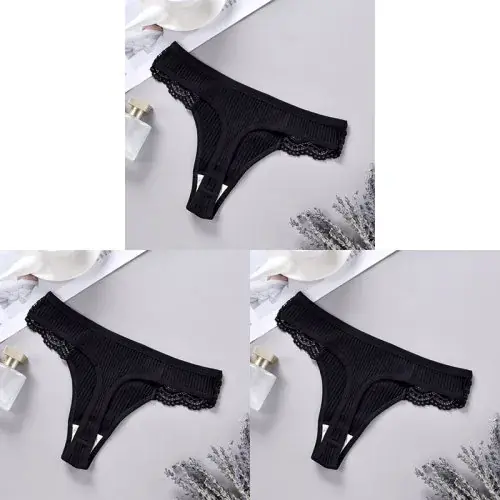 Image de String Femme en Coton Cinvik - Lot de 3, Taille Basse, S à XL