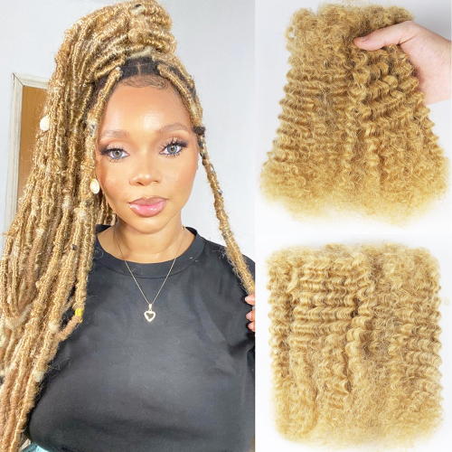 Immagine di Capelli Umani Afro Ricci Biondo Miele per Estensioni