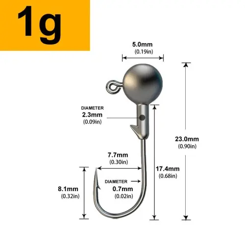 Image de Hameçons Tête Ronde 30 Pièces - Pêche au Leurre & Ver Souple