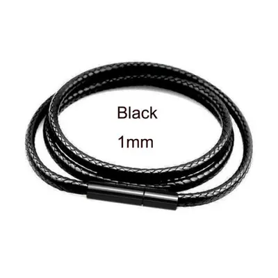Image de Collier en Cuir Noir Tressé - Style Bohème pour Hommes & Femmes