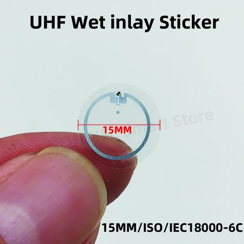 Afbeelding van 10 stuks RFID UHF stickers met lange bereik, 860-960 MHz, Alien HEC, EPC Global Gen2, ISO18000-6C, 15 mm, voor logistiek en inventarisbeheer