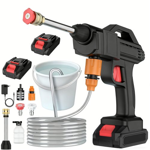 Afbeelding van 50Bar Draadloze Hogedrukhendel Wassen Spray Waterpistool Wasstraat Druk Water Wasmachine Voor Makita 24V Batterij