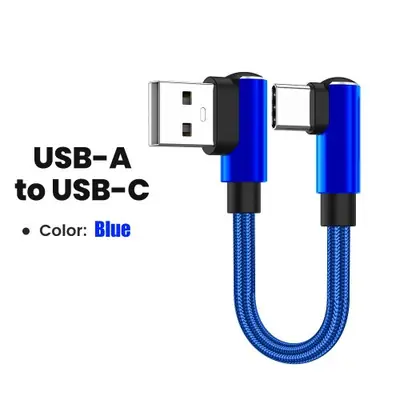 Image de Câble USB-C 90° Court - Charge Rapide pour iPhone, Samsung, Xiaomi