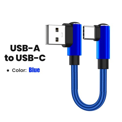 Afbeelding van Korte USB-C Kabel met 90° Hoek – Snelle Oplading & Gegevensoverdracht