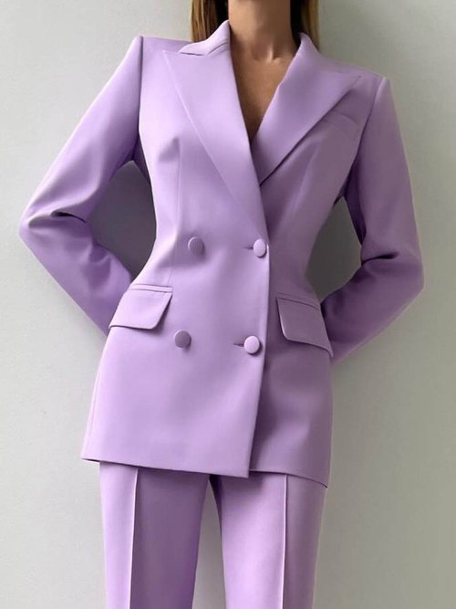 Image de Costume Violet Femme 2 Pièces - Élégant & Professionnel