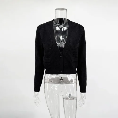 Schwarz strickjacke