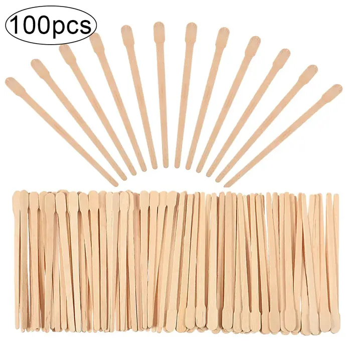 Image de Bâtonnets d'Épilation en Bois Jetables - 100 Pièces