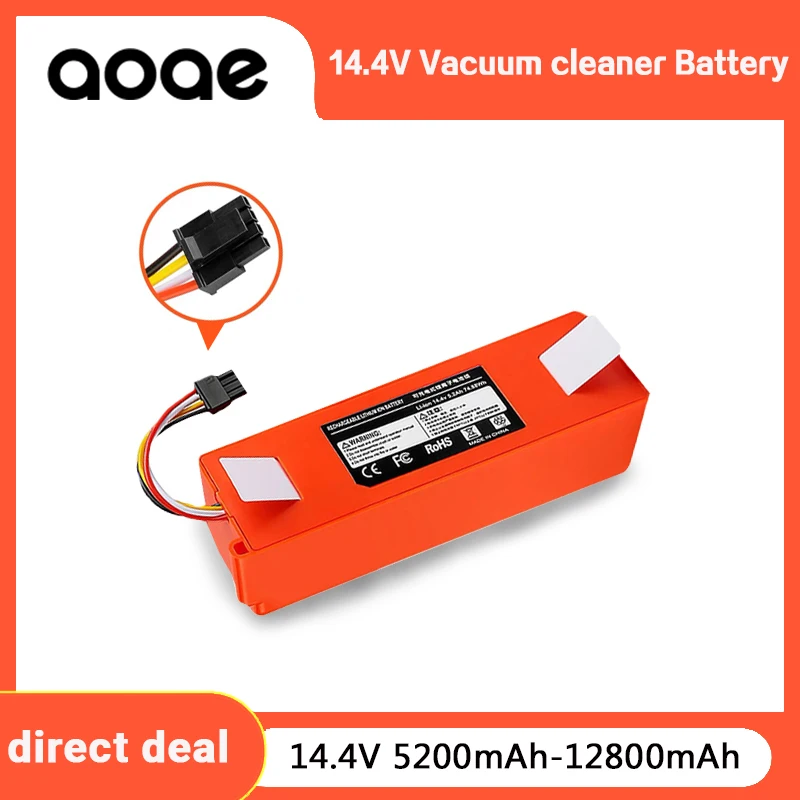 Image of Original 100% Compatible 2P4S 5200mAh Battery Replacement for Xiaomi Roborock S55, S60, S65, S50, S51, S5 Max, S6 Robot Vacuum Cleaner – High-Capacity, Long-Lasting Power Supply