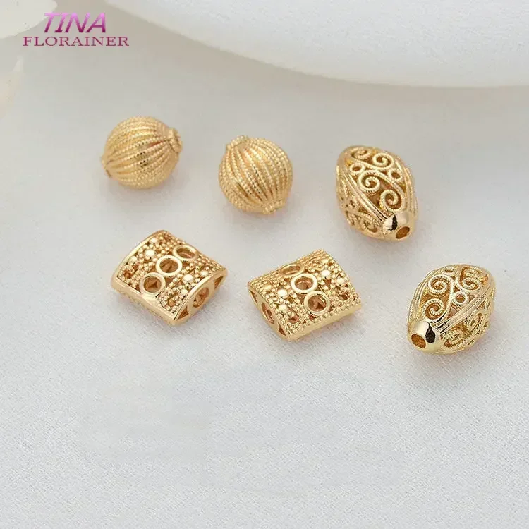 Image de Perles d'espacement dorées 14K - 6 pièces