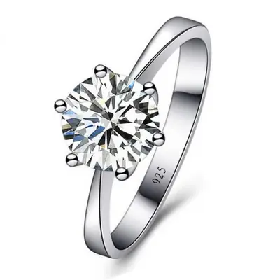 Image de Bagues de Mariage en Argent Sterling S925 avec Cristal Autrichien