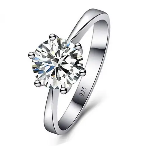 Image de Bagues de Mariage en Argent Sterling S925 avec Cristal Autrichien
